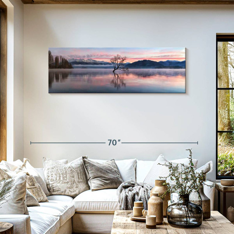 Impression sur toile Lake Subzero Serenity, H 18 po x l 54 po x P 1,25 po