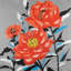 Trois fleurs roses - impression florale corail | Décoration intérieure
