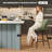 Swivel Bar Stools Set Of 3, Counter Height Bar Stools With Back & Metal Legs-Green-1874607204