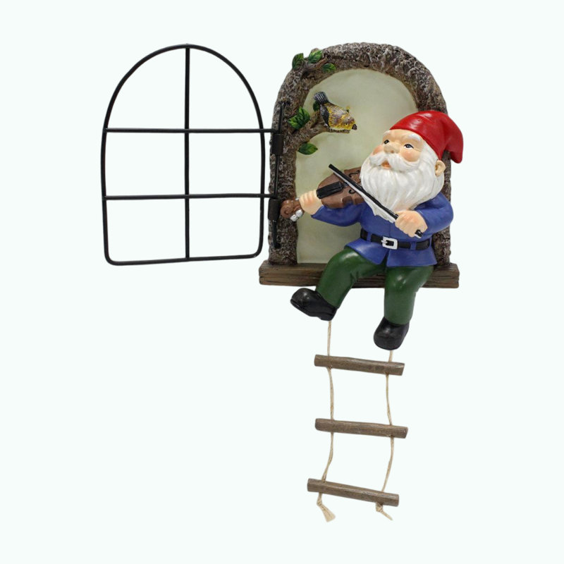 Statues de gnomes de jardin féeriques d'extérieur - lueur dans le noir