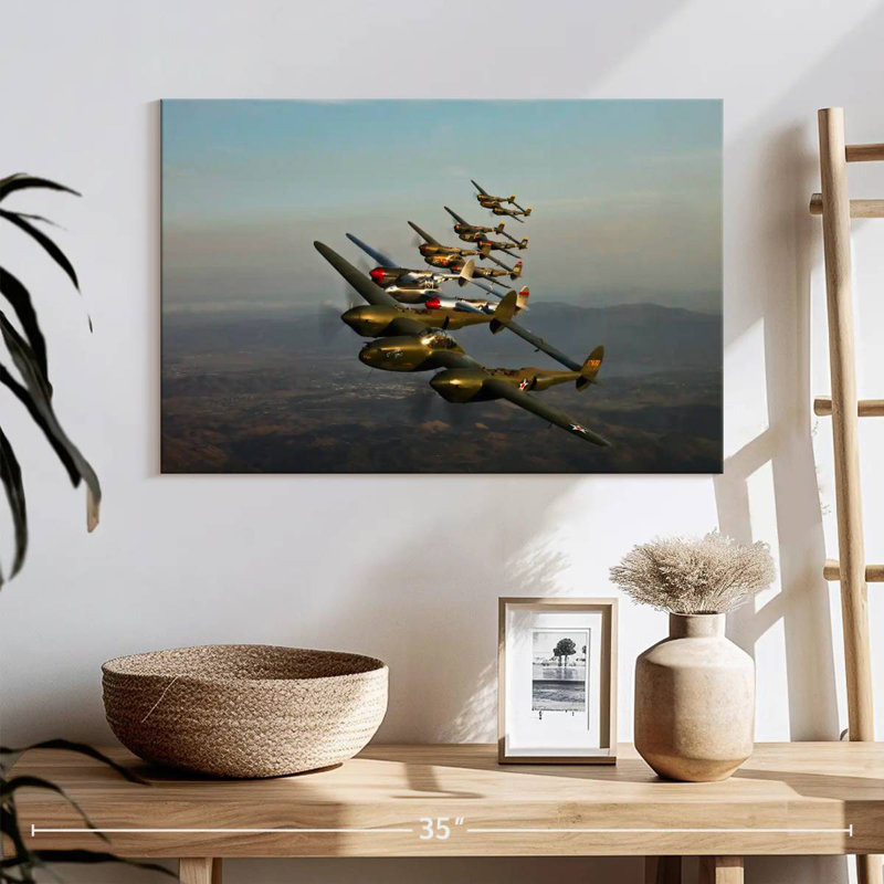 Mehar Lockheed P-38 Lightning Aircraft, 16" H x 24" W