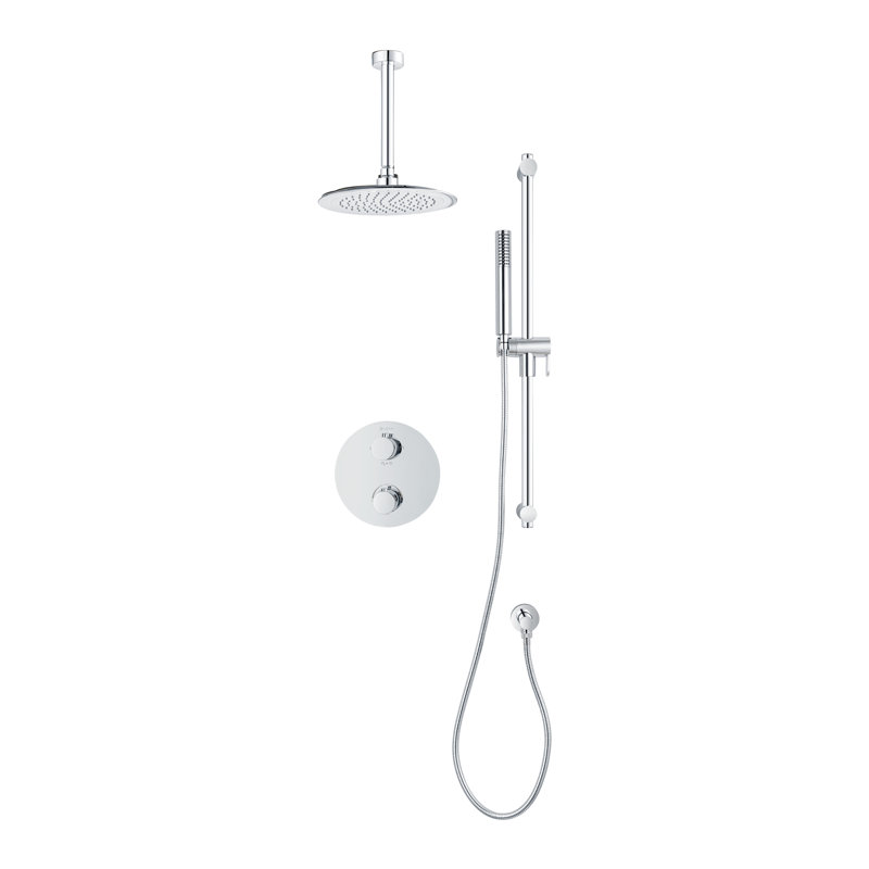 Robinet de douche à double fonction avec valve brute, Chrome
