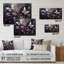 Ailes de papillon mauves et blanches et fleurs - Art mural acrylique en verre floral-101524419