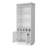 White Bar Cabinet With Efficient Bottle Arrangement - 3 Shelves, 5 , Glassware Holder Stylish Rack For Home Entertaining Structure-190211583-190211582