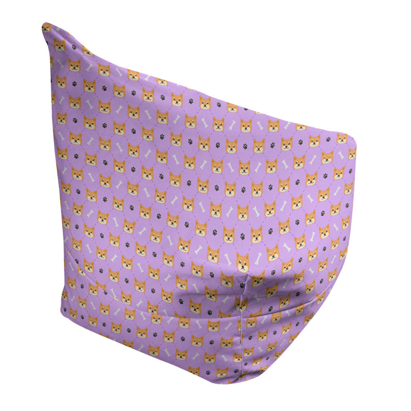 Sac de pois Leffel, Pouf fauteuil, H 27 po x l 30 po x P 25 po, Rose / brun sablonneux / noir