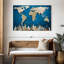 «Ocean Blue World Map», reproduction sur toile tendue-2036024734