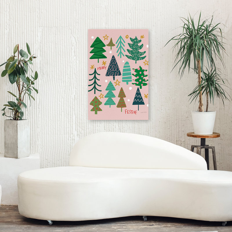 Winter Fun IV - Blue Christmas Trees, H 36 po x l 24 po