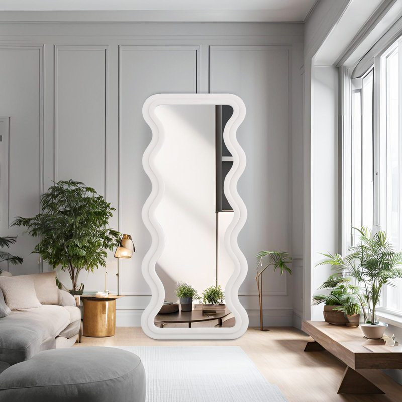 Miroir pleine grandeur ondulé, Ivoire ivoire