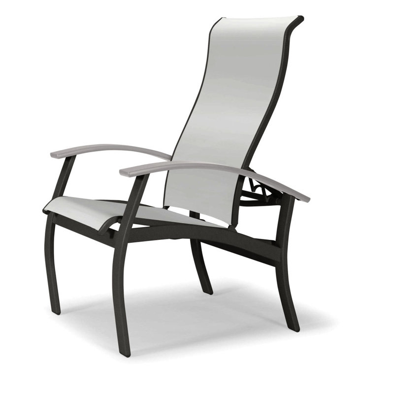 Chaise de patio Askar, Blanc, Blanc 6D Sunbrella®, Graphite texturé