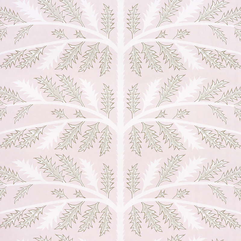 Papier peint Schumacher x Neisha Crosland Thistle, Rose