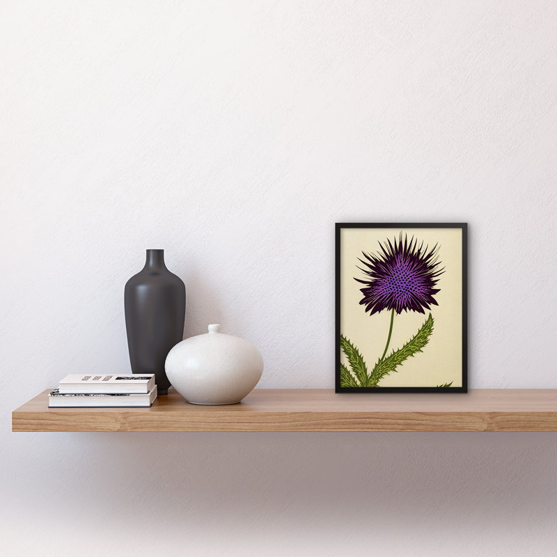 Stylized Purple Scottish Thistle Flower - Single Picture Frame Print