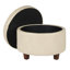 Repose-pieds rond en similicuir avec rangement l 24 po Breyonce-22111163