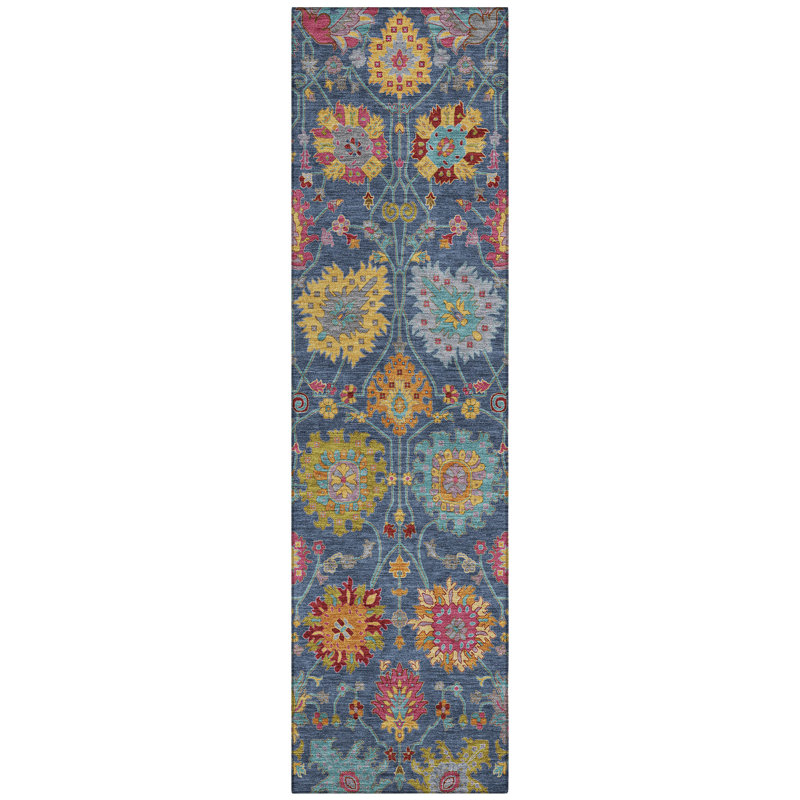 Machine Washable Indoor/Outdoor Chantille ACN2288 Damask Rug, Runner 2'3" x 7'6"