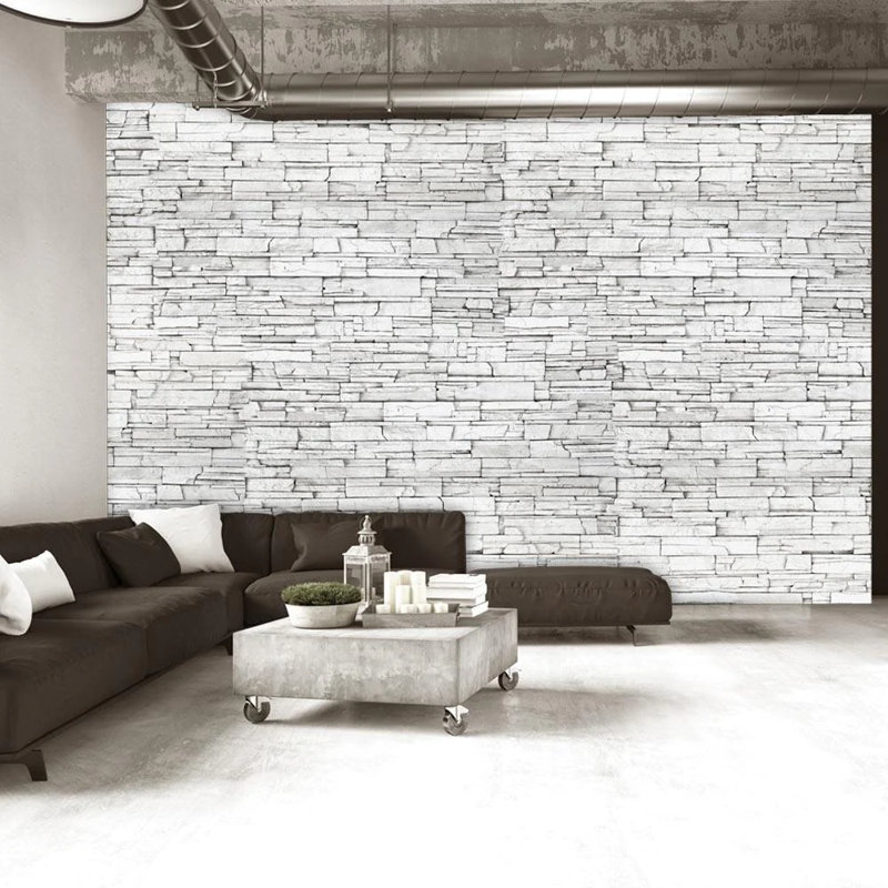 Murale brique blanche Tsolag, L 3,42 po x l 59 po