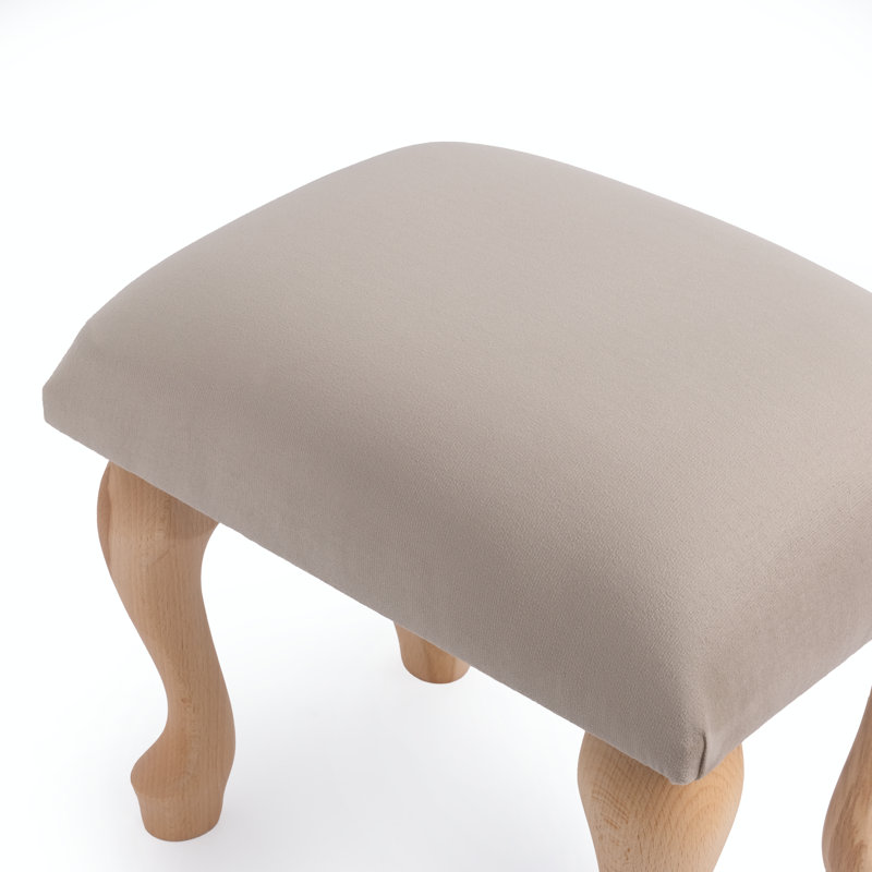 Gregor 38cm Wide Velvet Rectangle Solid Colour Footstool Ottoman, Latte