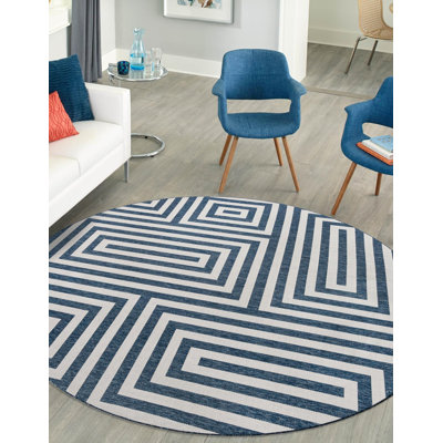 Tapis contemporain de couleur bleue Bello