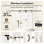 Porte de grange coulissante en verre transparent blanc apprêté 5-Lite avec trousse de quincaillerie d'installation / aucun assemblage requis-120817898-120817894