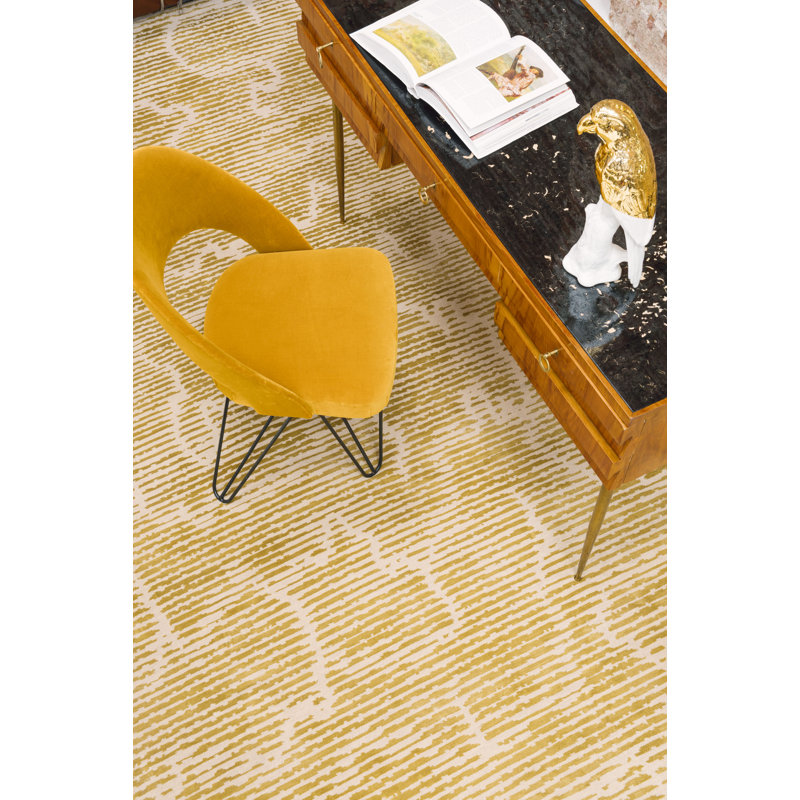 Kelly Wearstler Staccato Gold Area Rug, Rectangle 7' x 10'