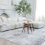 Tapis à motif damas gris / beige de 8 pi x 11 pi (7 pi 9 po x 10 pi 8 po) à motif de branches, tapis contemporain, à poils courts et résistant aux taches - salon, chambre à coucher, salle à manger et cuisine-1619060533