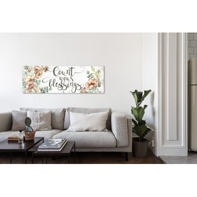 Blush Poppies: Count Your Blessings - Wrapped Canvas Painting