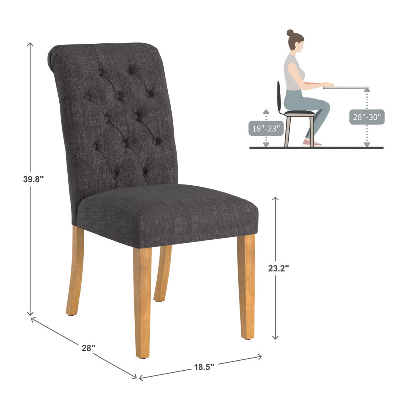 Chaise d'appoint capitonnée Ameriga, Lin / gris foncé
