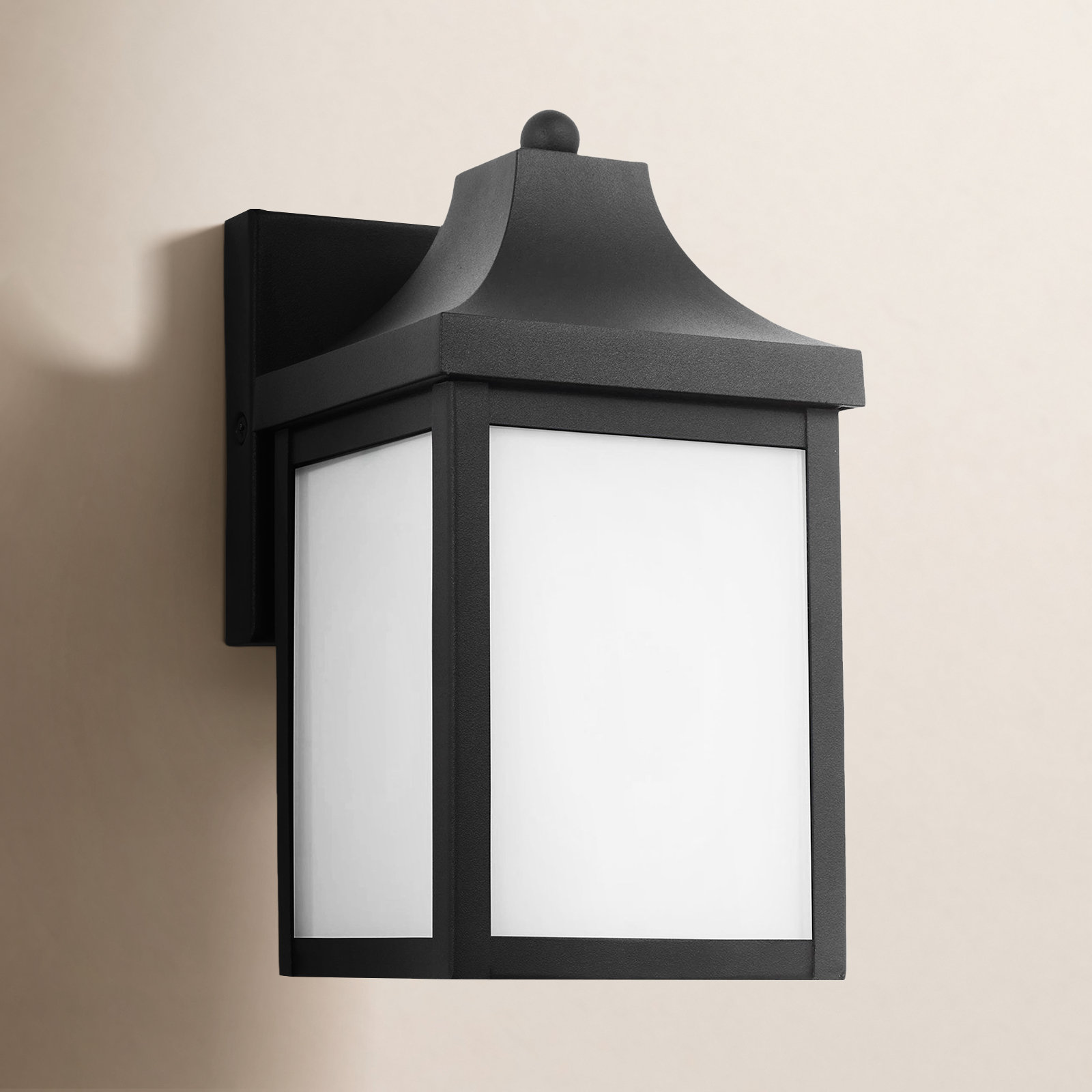Single Light Outdoor Aluminum Wall Light, Textured Black, No