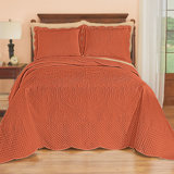 Luxe Textured Diamond Design Scalloped Edge Oversize Bedspread