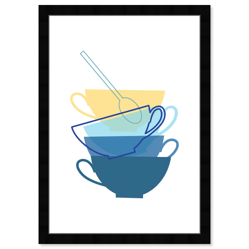 «Drinks and Spirits Plates Tea», reproduction d'art graphique encadrée sur papier