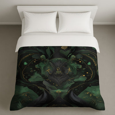 Housses de couette complexes à motif or vert
