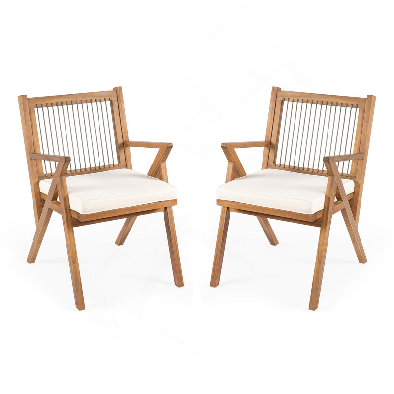 Chaise de patio avec coussin (ensemble de 2)