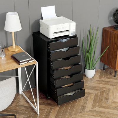 18.7'' Wide 7 -Drawer Mobile File Cabinet