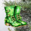 Ornements en bois de bottes irlandaises vertes par Debrekht