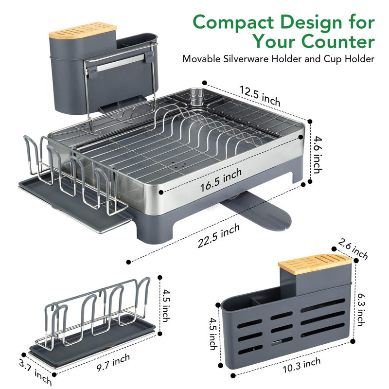 Chariot de cuisine avec plateau en acier inoxydable Daneleigh