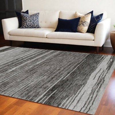 Tapis gris antidérapant gris et noir