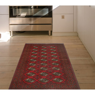 Tapis rouge rétro Vintage Lajward