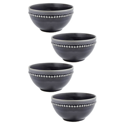 MM Living Set Of 4 Stoneware Bobble Cereal Bowl 15.5cm