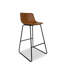 Tabouret de comptoir moderne en similicuir avec repose-pieds à dossier bas-1160917203-1160917202