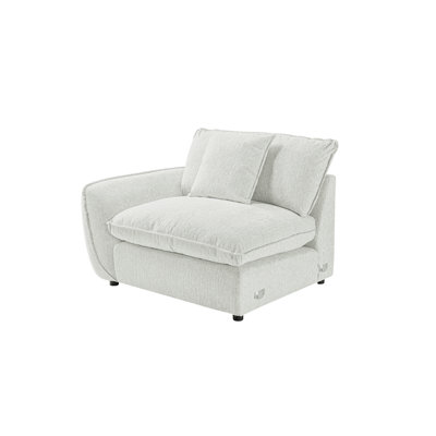 Upholstered Fabirc Left-armrest Chair Module Left-Side Seat For Modular Sectional Sofa