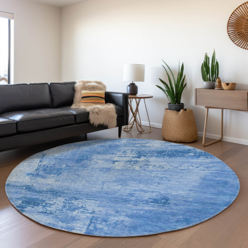 Premium Machine Washable Cortes AMF1062 Abstract Rug, Round 8'