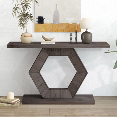 Ethereal 55.1" Distressed Wood Console Table by Gracie Oaks