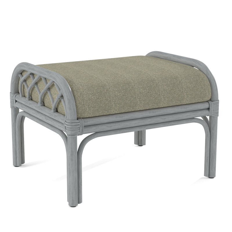 Edgewater Ottoman, Brown Geometric, 0456-33, Nickel