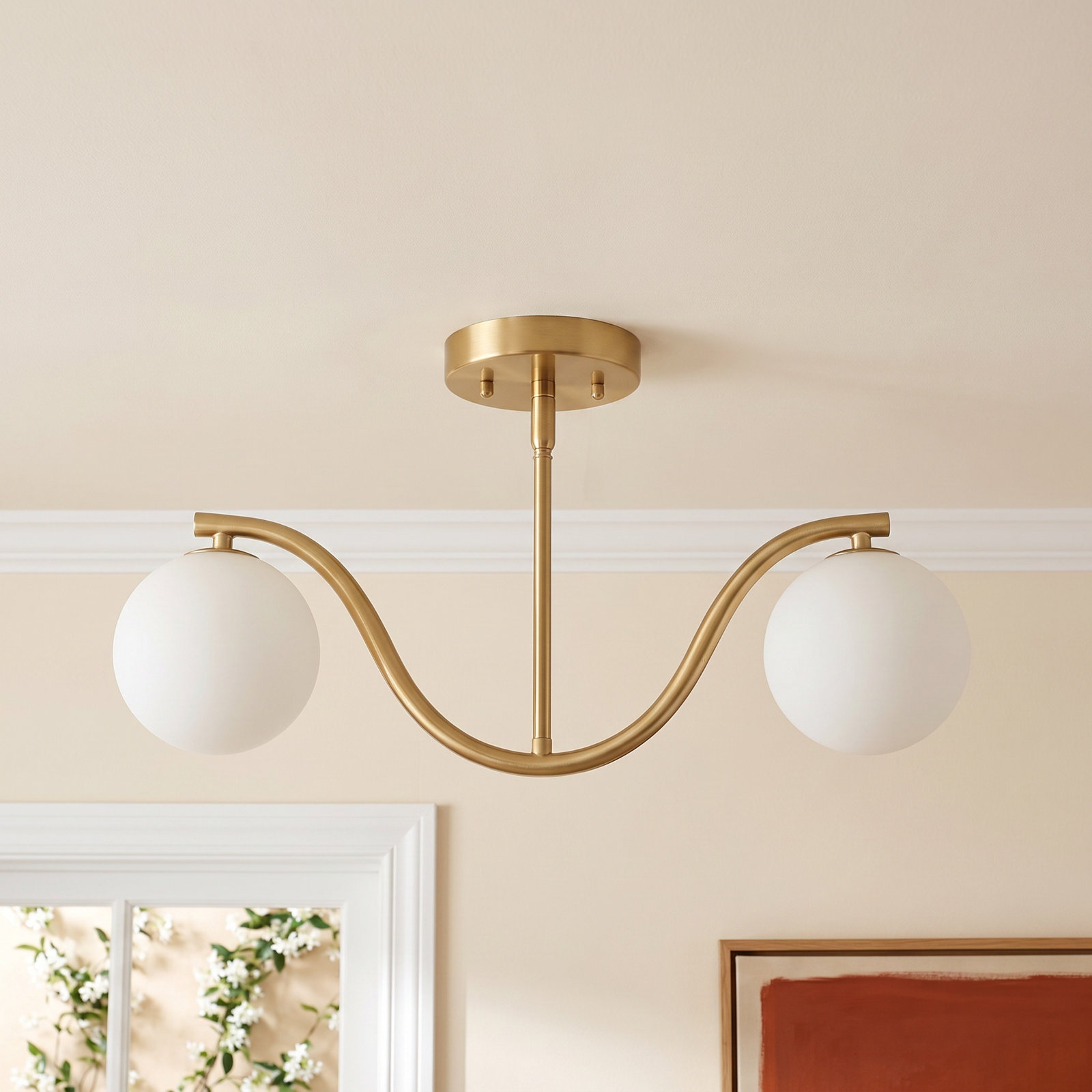 21" 2-Light Semi Flush Mount