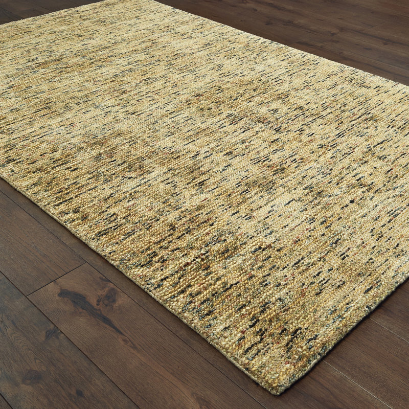Tapis en laine / viscose doré / vert touffeté à la main Legends, Rectangle 10 pi x 13 pi