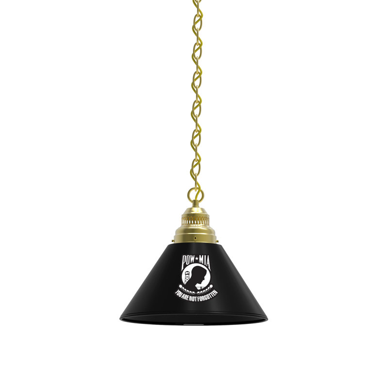 1 - Light Single Pendant, Brass, POW/MIA