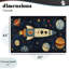 Toile rétro Rocket & Planets, design par Creative Studio-500726889