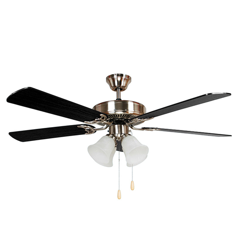 Eastgate 52'' Ceiling Fan with Light Kit, Brushed Nickel/Black