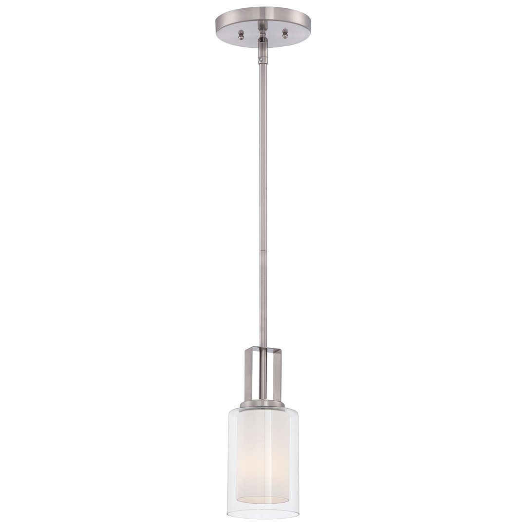 Latitude Run Jaylisse Brushed Nickel With Etched Glass Pendant Light Latitude Run®