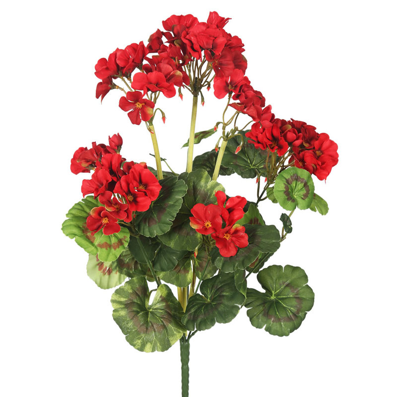 Buisson géranium artificiel Benita 20 po, Rouge