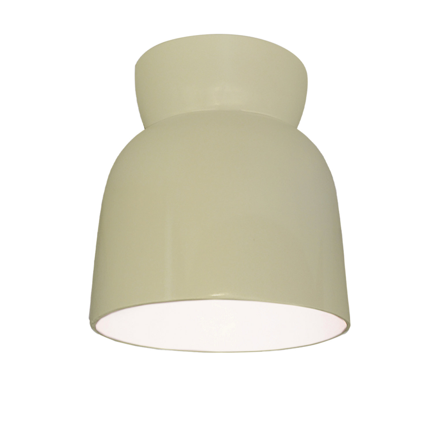 Logan 8" Single Light Flush Mount, Vanilla Gloss, Incandescent (Not Included)