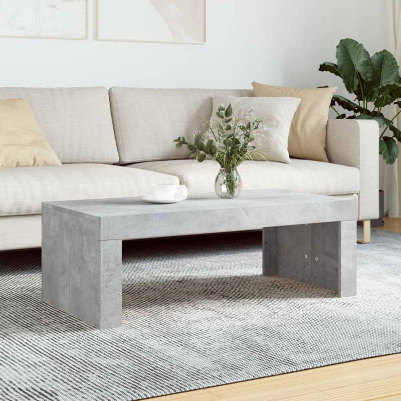 Bilke Manufactured Wood Frame Single Coffee Table, Concrete Gray